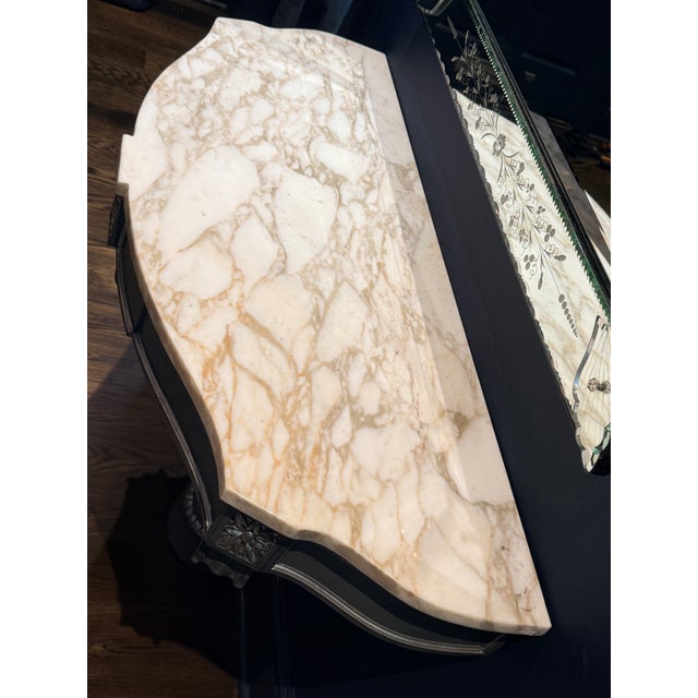 English Hollywood Regency Demilune Marble Top Console For Sale In Washington DC - Image 6 of 8