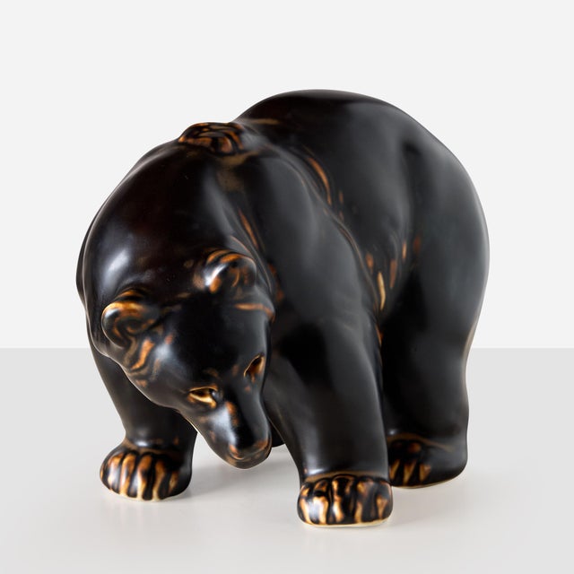 Arts & Crafts Bear Family Figurines by Knud Kyhn for Royal Copenhagen - Set of 5 For Sale - Image 3 of 10