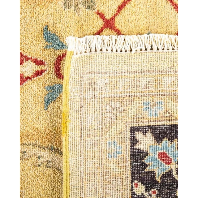 2000 - 2009 Eclectic, One-of-a-Kind Hand-Knotted Area Rug in Green, 9' 3" x 11' 10" For Sale - Image 5 of 8