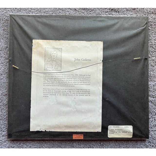 Printmaking Materials Vintage 1970’s Etching of Farmhouse Landscape Framed Artists Proof For Sale - Image 7 of 9