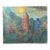 Mid Century European Painting - Sun Over a City For Sale