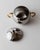 Metal Vintage Sugar Bowl Set in Stainless Steel and Brass, 1980s, Set of 2 For Sale - Image 7 of 12