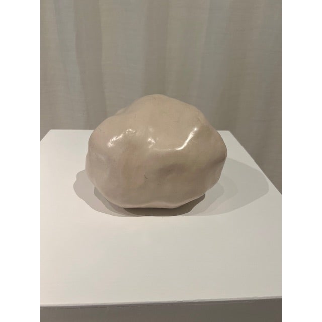 Dimensions: 7.5” w x 5.5”h Material: stoneware Finishing: unglazed’ Color: white Edition: one-of-a-kind