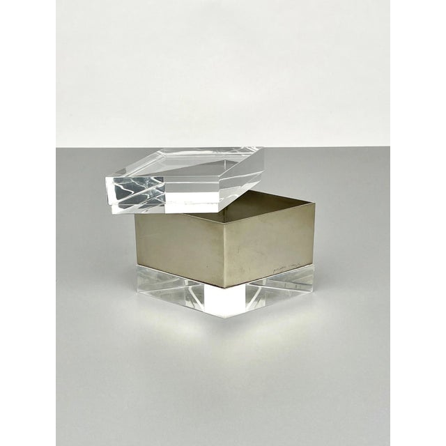 Acrylic & Chrome Decorative Box by Gabriella Crespi, Italy, 1970s For Sale - Image 18 of 18