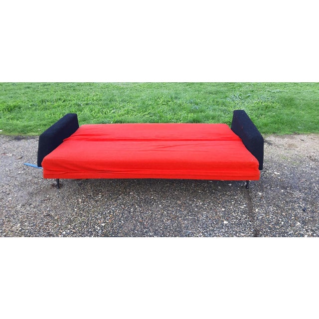 1970s Vintage Sofa in Red and Black Fabric, 1970 For Sale - Image 5 of 6