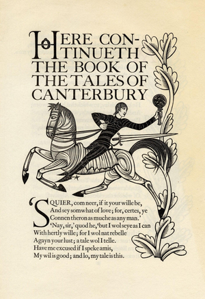 Eric Gill, The Canterbury Tales, Vol IV, 1931, Engraving
