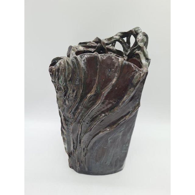 Sculptural Art Ceramic Vase by RB, 1970s For Sale - Image 10 of 12