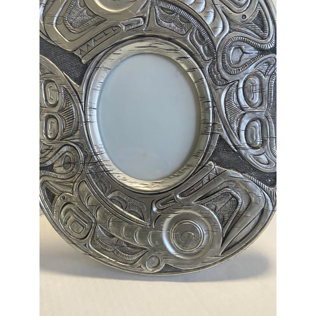 Silver 1990s Abstract Brutalist Silver Picture Frame For Sale - Image 8 of 10