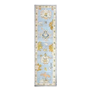 21st Century Turkish Oushak 2X9 Gold, Gray& Ivory, Handmade Runner Rug #1144117 For Sale