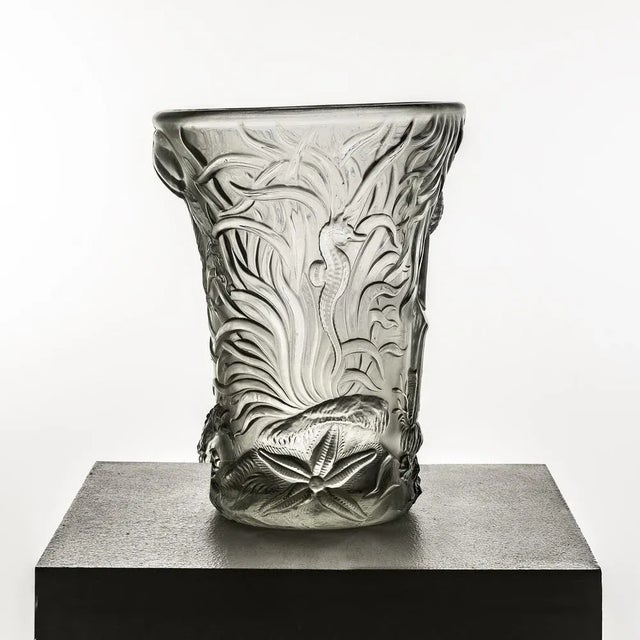 Mid-Century Modern Glass Marine Life Vase attributed to Josef Inwald for Barolac, 1960s For Sale - Image 3 of 5