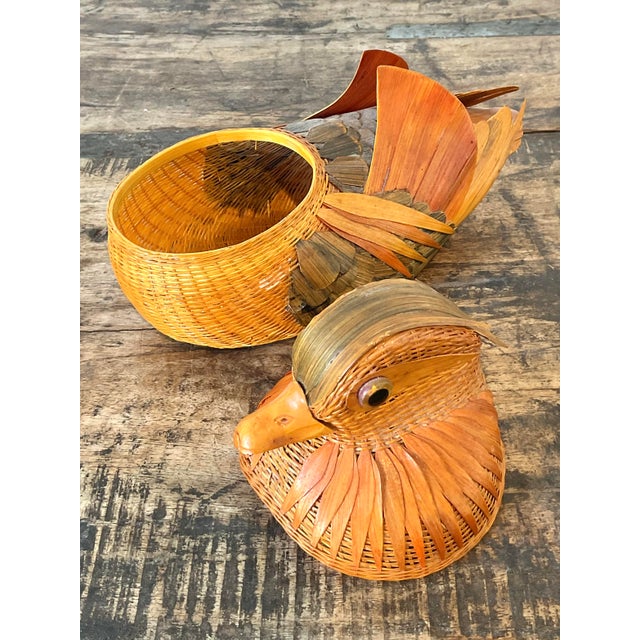 Vintage Shanghai Weave Rattan Bird For Sale - Image 4 of 12