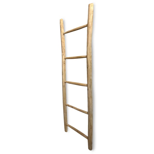 Natural raw wood stick ladder. Lightweight and sturdy. Can be used for many purposes. Leaned or anchored against the wall;...