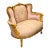 French Louis XV Loveseat Sofa With Gold Leaf Frame & Pink Damask Upholstery For Sale