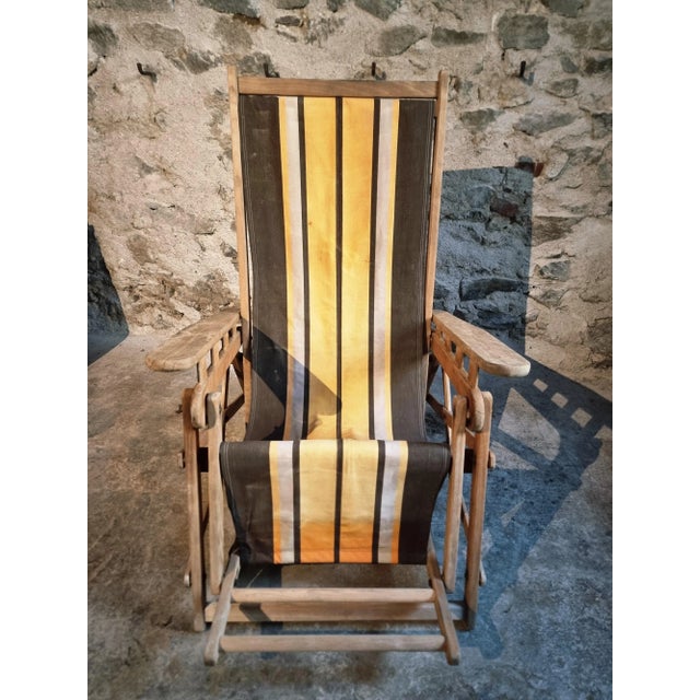 Vintage French Deck Chair in Beechwood, 1950s For Sale - Image 6 of 15