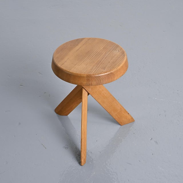 Vintage Elm S31 Stool by Pierre Chapo, 1980 For Sale - Image 6 of 12
