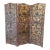 Antique 19th Century Painted Leather Folding Screen For Sale