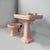 Italian Art Deco Pink Ceramic Bidet and Sink, 1920s, Set of 2 For Sale - Image 4 of 18