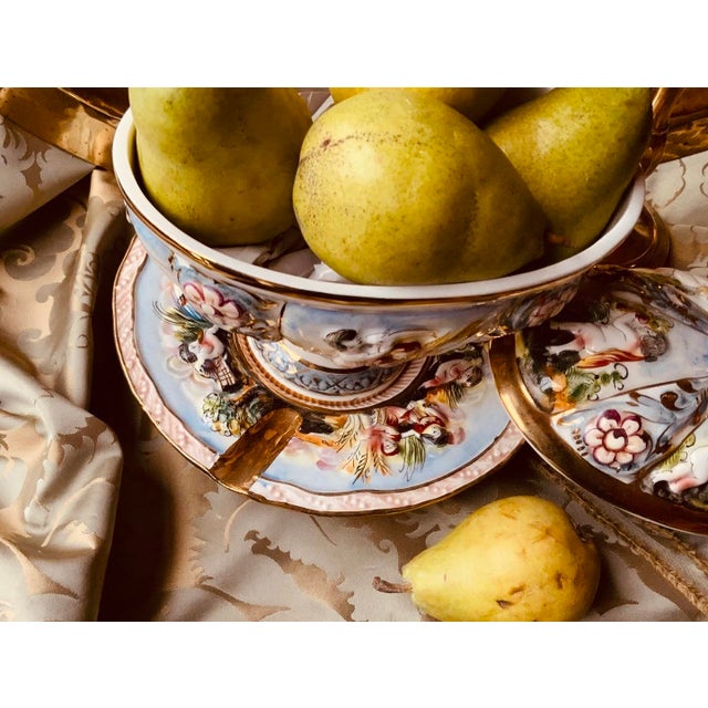 Exquisite Hand-Painted Capodimonte Plate - 9" Harvest Allegory For Sale - Image 6 of 16