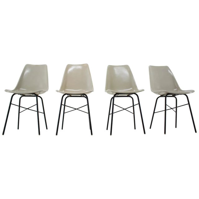 Mid-Century Fiberglass Dining Chairs, Czechoslovakia, 1960s, Set of 4 For Sale - Image 8 of 8