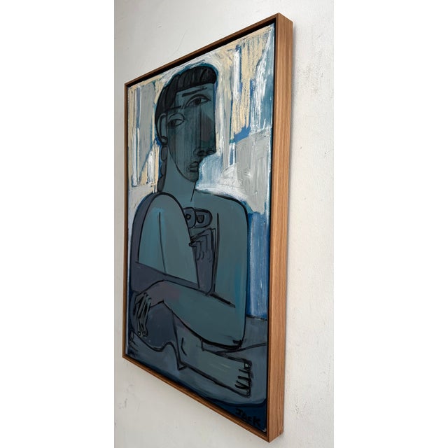 Rebecca Jack "Trying to Wrap My Head Around It", Original Painting by Rebecca Jack (Framed) For Sale - Image 4 of 6