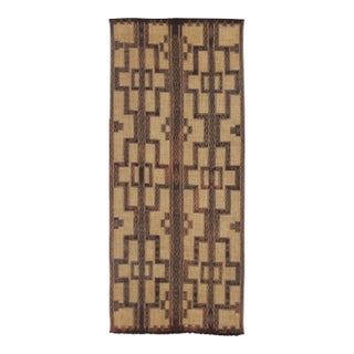 Vintage Tuareg Runner With Geometric Designs in Beige & Brown - Rug & Kilim For Sale
