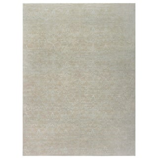 Modern Floral RA7 Grey Wool Handmade Rug by Doris Leslie Blau For Sale