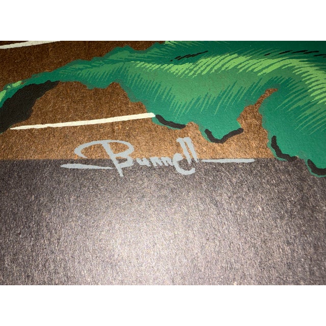 Mid-Century Modern Vintage Mid-20th Century Mission Hand Print of California “Drinking Leopard” Serigraph by James Bunnell For Sale - Image 3 of 6