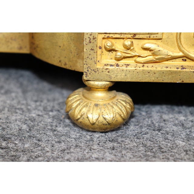 19th C. French Louis XVI Style Ormolu Clock Set by Deniere For Sale - Image 10 of 17