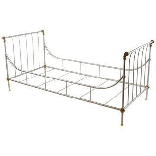 Maison Jansen Style Steel & Brass Daybed For Sale