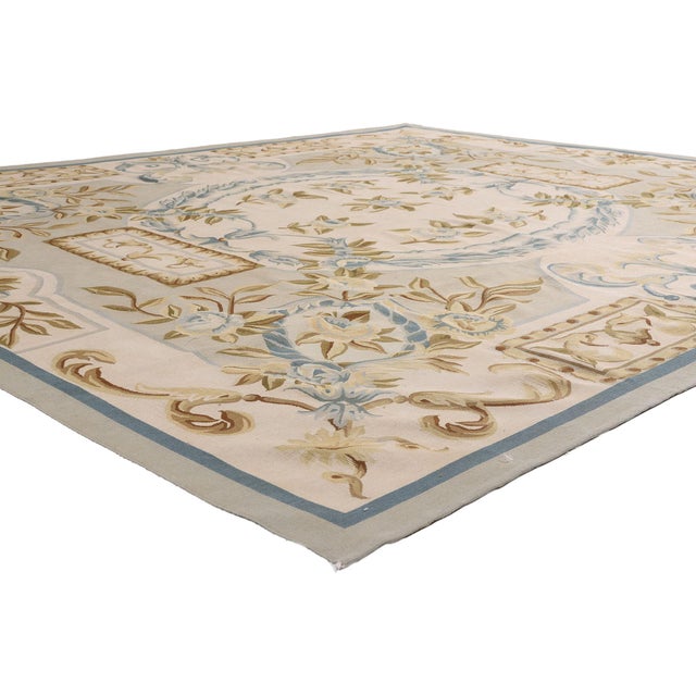 79482 Vintage Chinese Aubusson Rug, 08'10 x 10'01. The Palais de Fleurs: A Chinese Aubusson Masterpiece of Timeless...