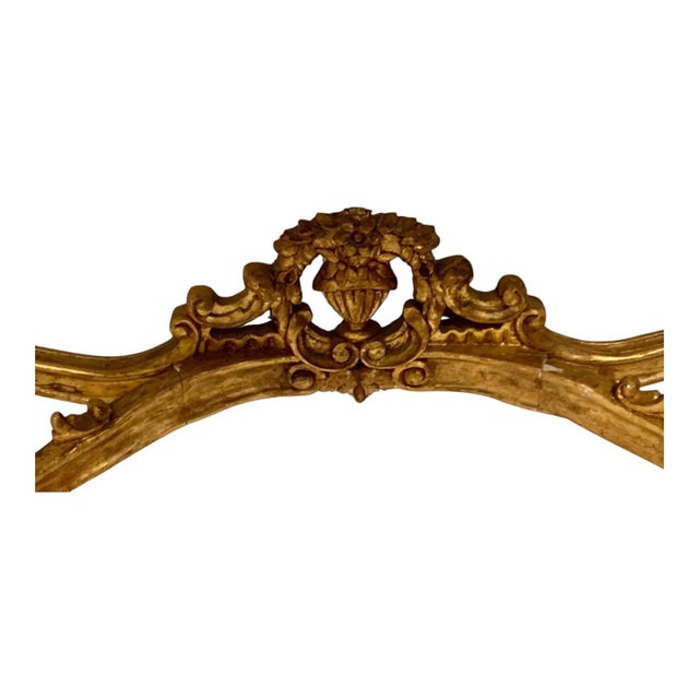 French Large Scale Italian Louis XV Carved Giltwood Console Table W/ Verde Marble Top For Sale - Image 3 of 8