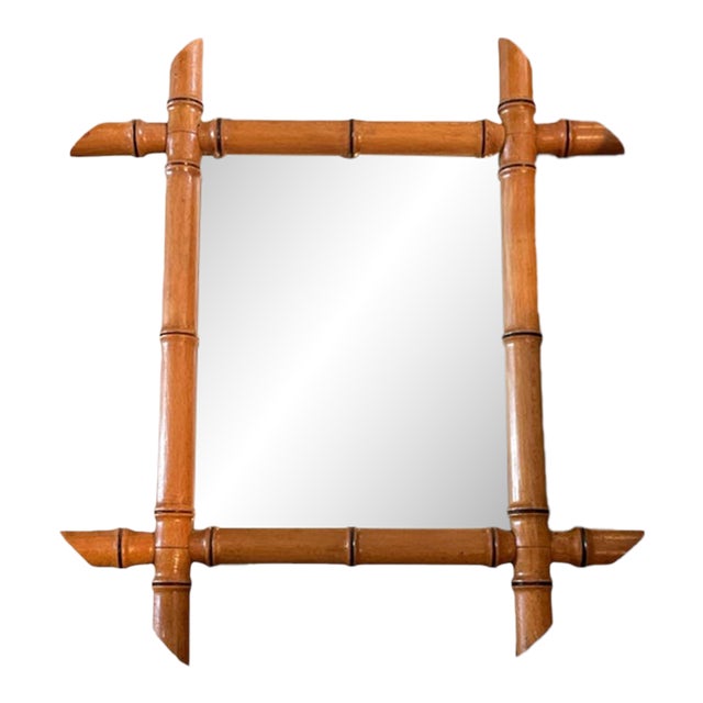 Late 19th Century French Faux Bamboo Mirror For Sale