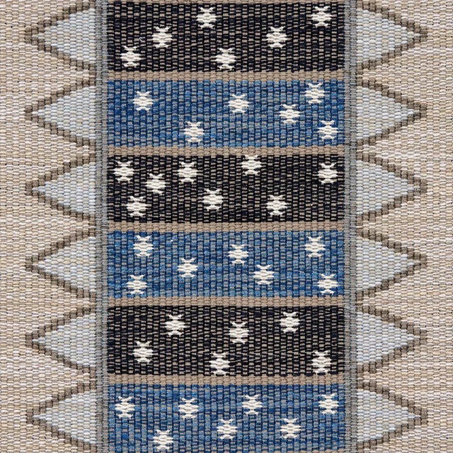 Traditional Schumacher Noor Kilim Stripe Fabric, Indigo For Sale - Image 3 of 4