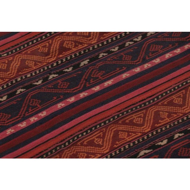 Vintage Persian Kilim in Red and Blue With Geometric Stripes - Rug & Kilim For Sale In New York - Image 6 of 10