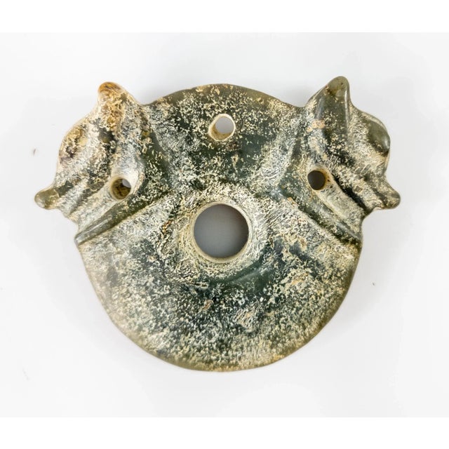 20th Century Chinese Carved Jade Neolithic Style Pendant Plaque For Sale - Image 13 of 13