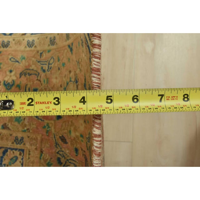 Kashan Rug 9'7'' X 12'4'' Brown Wool Vintage Distressed Hand-Knotted Carpet For Sale - Image 13 of 15