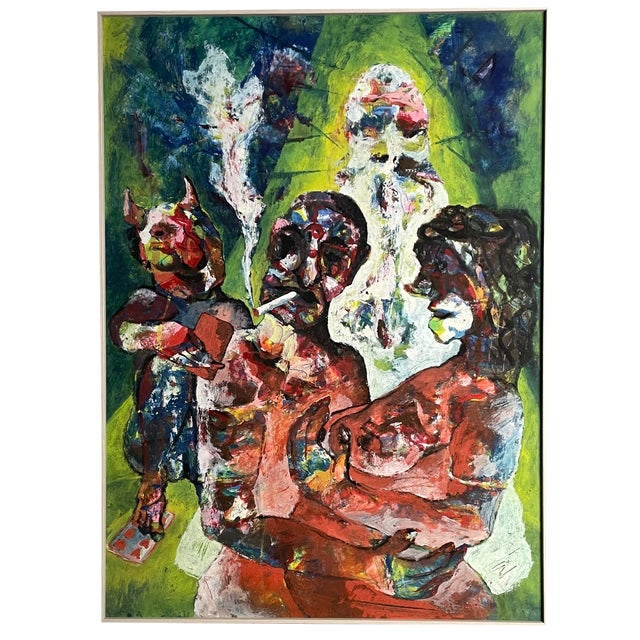 Milan Klimes, 1970s, Oil, Mixed Technique on Cardboard For Sale