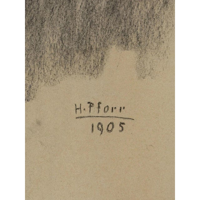 Heinrich Pforr, Midday Nap Sleeping Boy on Chair, 1905, Charcoal on Paper For Sale - Image 6 of 12