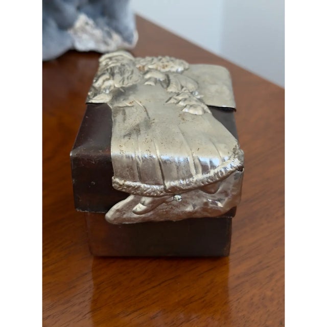 This is a rare collectible vintage Christmas box by Jan Barboglio. The box is iron, the Santa is silver and the interior...