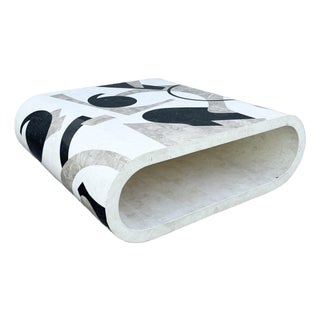 Postmodern Abstract Tessellated Stone Waterfall Coffee Table For Sale