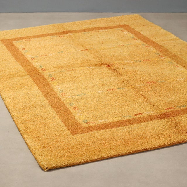 Orange Indian Wool and Cotton Gabbeh Rug For Sale - Image 8 of 8