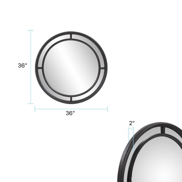 Black Windsor Round Mirror For Sale - Image 8 of 8