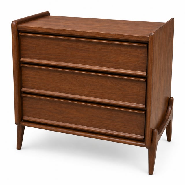 Mid Century Modern Walnut Nightstands. - Pair For Sale - Image 10 of 10