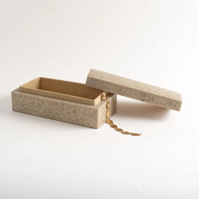 Vintage Stone Treasure Chest Jewelry Box For Sale - Image 4 of 11