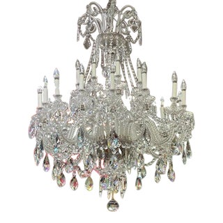Vintage 16 Light Crystal Chandelier For Sale