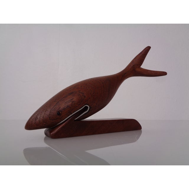 Danish teak shark with stand from the 1960s.
