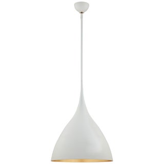 AERIN for Visual Comfort Signature Agnes Medium Pendant in Plaster White with Gild Interior For Sale
