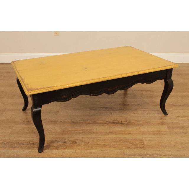 Habersham French Country Style Distressed Painted Coffee Table For Sale - Image 4 of 13