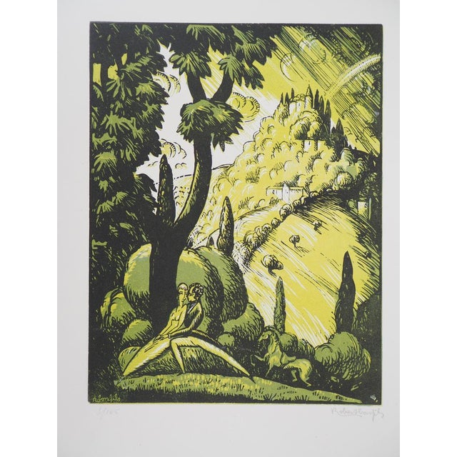 Robert Bonfils The Oath, 1920 Original engraved wood Signed in pencil Numbered out of 105 copies On Vellum of 32.5 x 25.5...