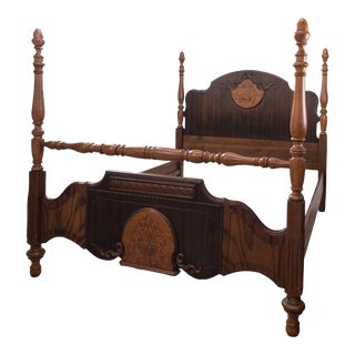 1920s Vintage Wooden Full-Size Bed For Sale